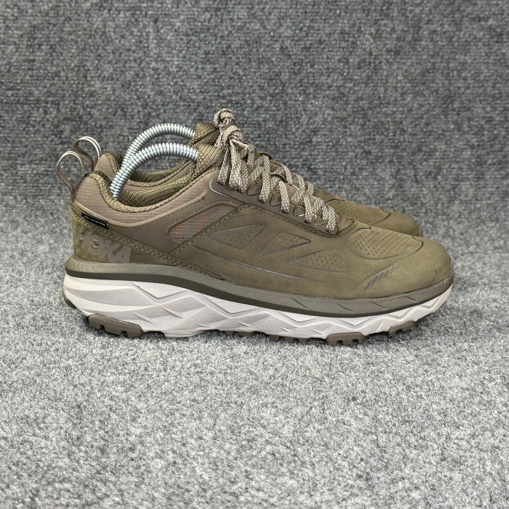 Hoka Challenger Low GTX Trail Running Shoes Women's 8 Olive Green Leather Run